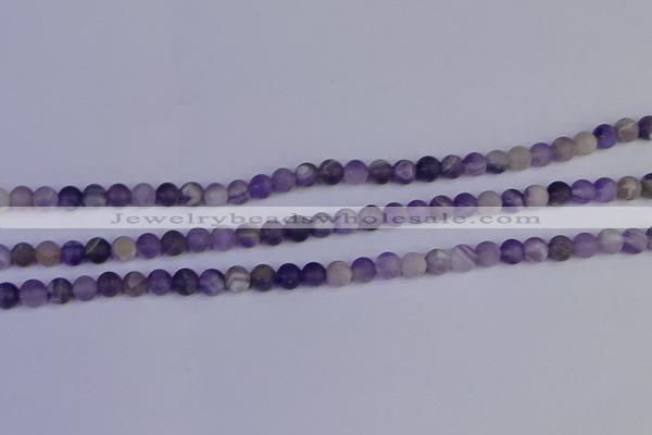 CRO921 15.5 inches 6mm round matte dogtooth amethyst beads