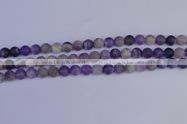 CRO923 15.5 inches 10mm round matte dogtooth amethyst beads