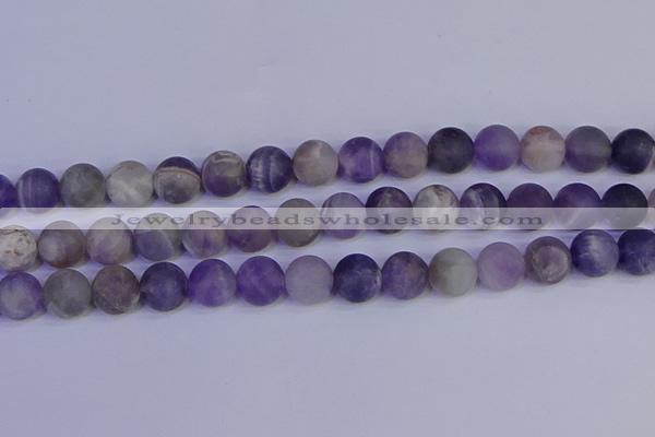 CRO925 15.5 inches 14mm round matte dogtooth amethyst beads