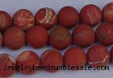 CRO932 15.5 inches 8mm round matte red jasper beads wholesale