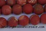 CRO933 15.5 inches 10mm round matte red jasper beads wholesale