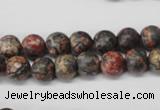 CRO94 15.5 inches 8mm round red leopard skin jasper beads wholesale