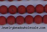 CRO942 15.5 inches 8mm round matte red jasper beads wholesale