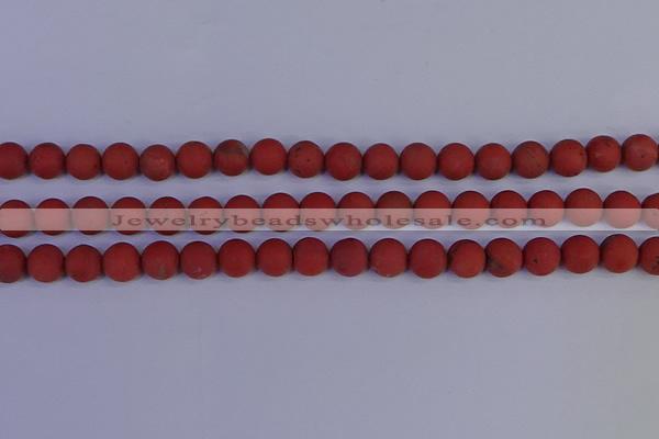 CRO943 15.5 inches 10mm round matte red jasper beads wholesale