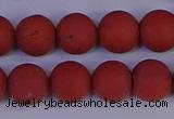 CRO944 15.5 inches 12mm round matte red jasper beads wholesale