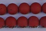 CRO945 15.5 inches 14mm round matte red jasper beads wholesale