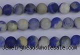 CRO950 15.5 inches 4mm round matte sodalite beads wholesale