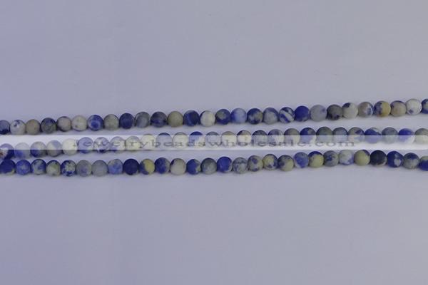 CRO950 15.5 inches 4mm round matte sodalite beads wholesale