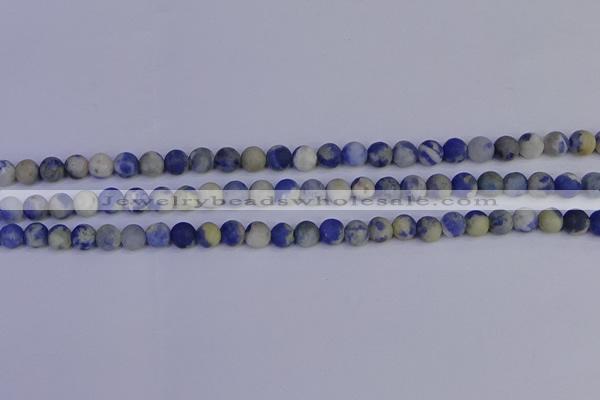 CRO951 15.5 inches 6mm round matte sodalite beads wholesale