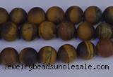 CRO961 15.5 inches 6mm round matte yellow tiger eye beads wholesale