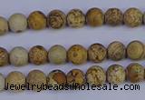 CRO970 15.5 inches 4mm round matte picture jasper beads wholesale