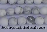 CRO982 15.5 inches 8mm round matte white howlite beads wholesale