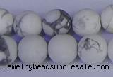 CRO985 15.5 inches 14mm round matte white howlite beads wholesale