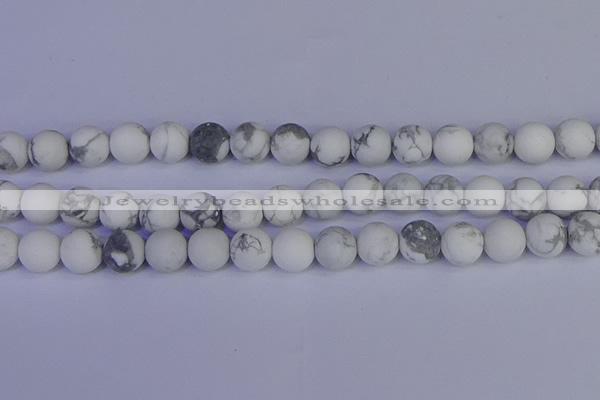 CRO985 15.5 inches 14mm round matte white howlite beads wholesale