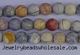 CRO991 15.5 inches 6mm round matte sky eye stone beads wholesale