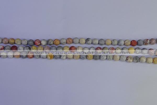 CRO991 15.5 inches 6mm round matte sky eye stone beads wholesale