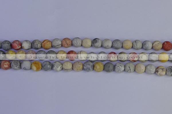 CRO993 15.5 inches 10mm round matte sky eye stone beads wholesale