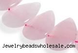 CRQ05 15 inch 20*30mm flat teardrop rose quartz beads Wholesale