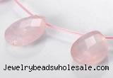 CRQ06 19*25mm faceted teardrop A grade natural rose quartz beads