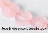 CRQ10 16mm coin A grade natural rose quartz beads Wholesale