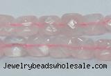 CRQ100 15.5 inches 10*10mm faceted square natural rose quartz beads