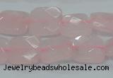 CRQ101 15.5 inches 14*14mm faceted square natural rose quartz beads