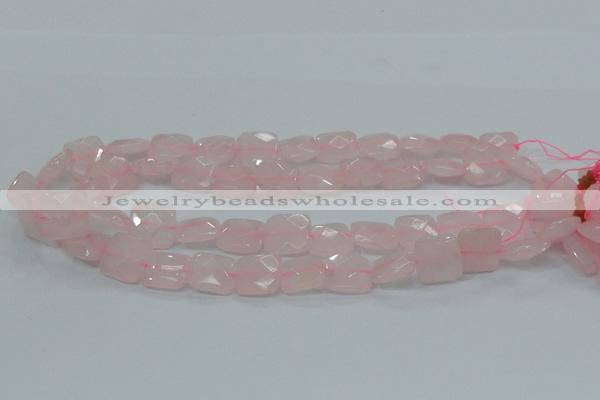 CRQ101 15.5 inches 14*14mm faceted square natural rose quartz beads