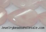 CRQ103 15.5 inches 30*40mm twisted teardrop natural rose quartz beads