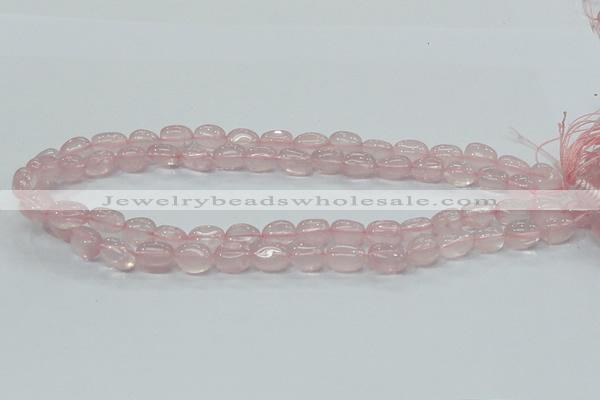 CRQ106 15.5 inches 9*12mm nugget natural rose quartz beads wholesale