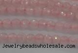 CRQ128 15.5 inches 4mm faceted round natural rose quartz beads