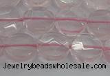 CRQ138 15.5 inches 12mm faceted coin natural rose quartz beads