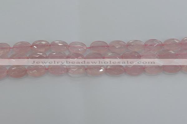 CRQ146 15.5 inches 10*14mm faceted oval natural rose quartz beads