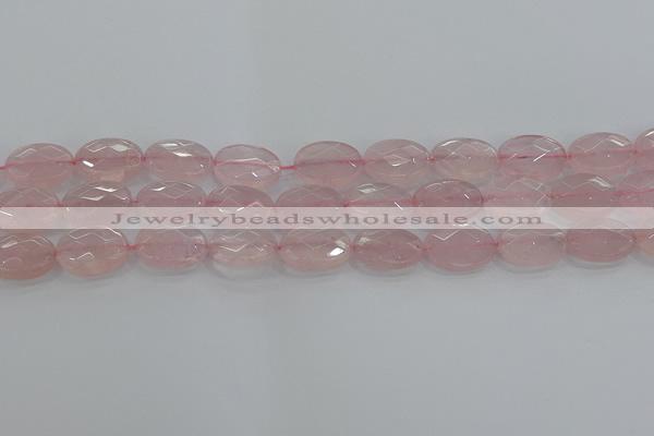 CRQ147 15.5 inches 12*16mm faceted oval natural rose quartz beads