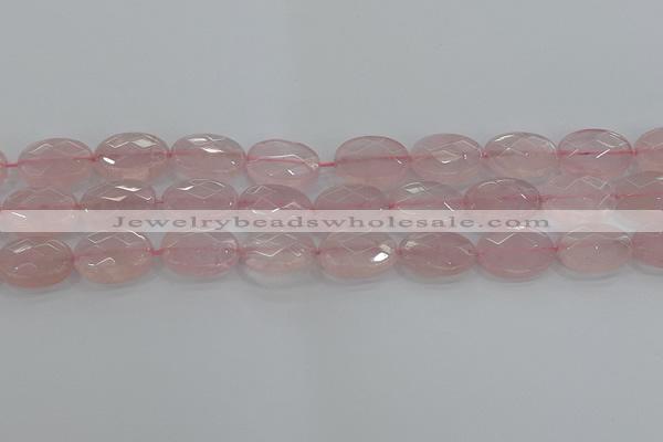 CRQ148 15.5 inches 13*18mm faceted oval natural rose quartz beads