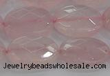 CRQ149 15.5 inches 15*20mm faceted oval natural rose quartz beads