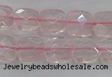 CRQ154 15.5 inches 10mm faceted square natural rose quartz beads