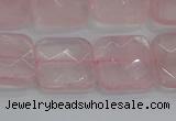 CRQ156 15.5 inches 15mm faceted square natural rose quartz beads