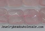 CRQ157 15.5 inches 18mm faceted square natural rose quartz beads