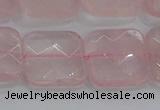 CRQ158 15.5 inches 20mm faceted square natural rose quartz beads