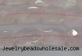 CRQ163 15.5 inches 8*10mm faceted rectangle natural rose quartz beads