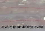 CRQ164 15.5 inches 10*14mm faceted rectangle natural rose quartz beads