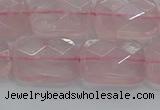 CRQ166 15.5 inches 13*18mm faceted rectangle natural rose quartz beads