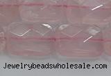 CRQ167 15.5 inches 15*20mm faceted rectangle natural rose quartz beads