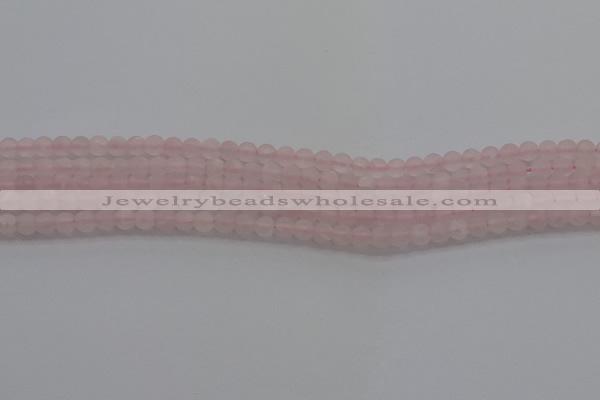 CRQ180 15.5 inches 4mm round matte rose quartz beads wholesale