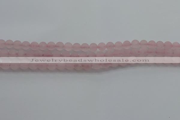 CRQ181 15.5 inches 6mm round matte rose quartz beads wholesale