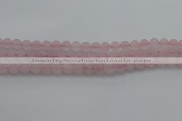 CRQ182 15.5 inches 8mm round matte rose quartz beads wholesale