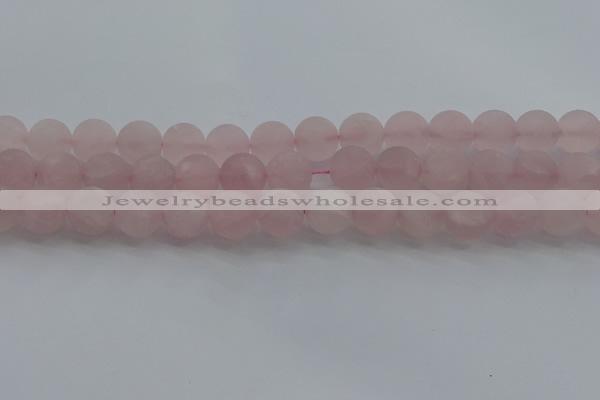 CRQ184 15.5 inches 12mm round matte rose quartz beads wholesale