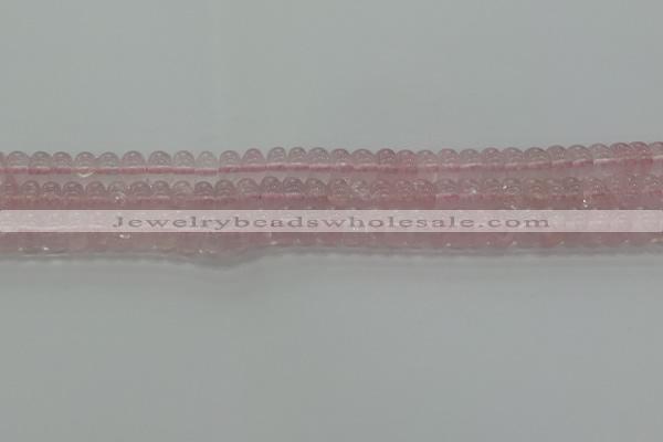 CRQ188 15.5 inches 6*10mm rondelle natural rose quartz beads