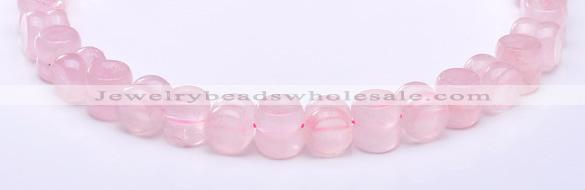 CRQ19 12*12mm dumbbell-shaped natural rose quartz bead Wholesale