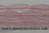 CRQ190 15.5 inches 8*20mm rice natural rose quartz beads